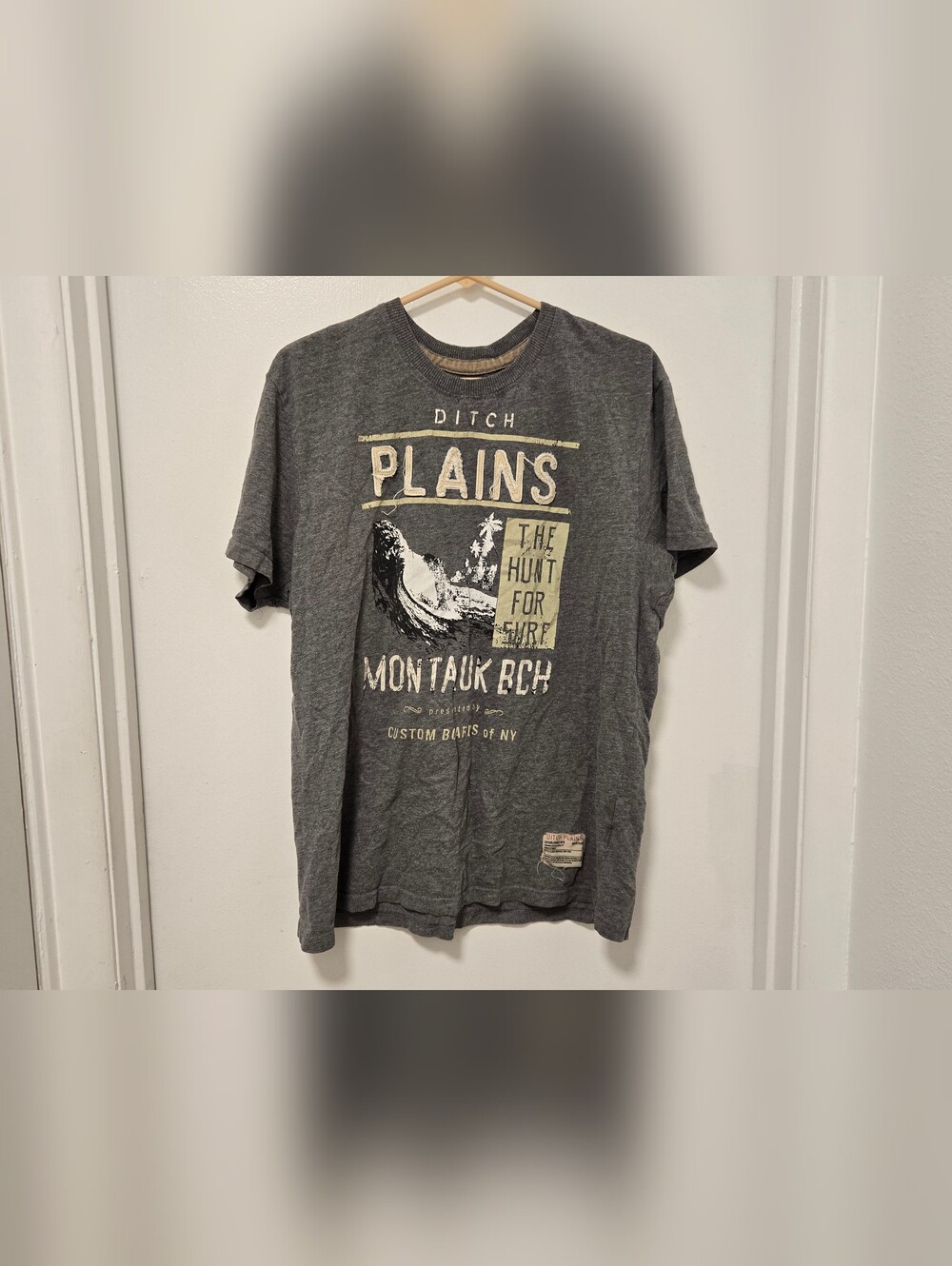 Ditch Plains Embroidered Classic Tee Shirt Mens XL Gray